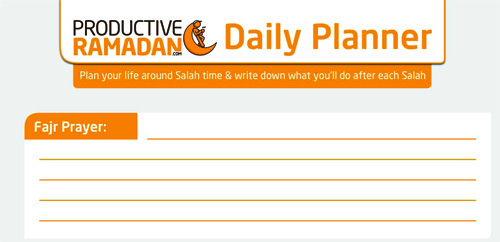 Productive Ramadan Resource: The Ramadan Daily Planner