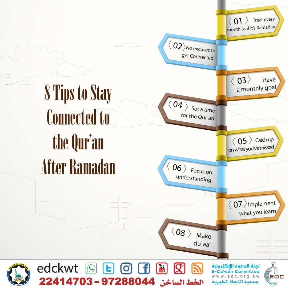 8 Tips to Stay Connected to the Qur’an after Ramadan (Infographic)
