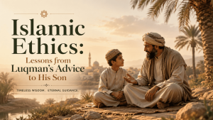 This article talks about the Islamic ethics through Luqman’s advice to his son, highlighting faith, gratitude, prayer, humility, patience, kindness to parents, and noble character.